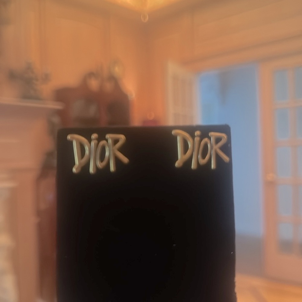 Dior Gold Logo Stud Earrings - Picture 2 of 4
